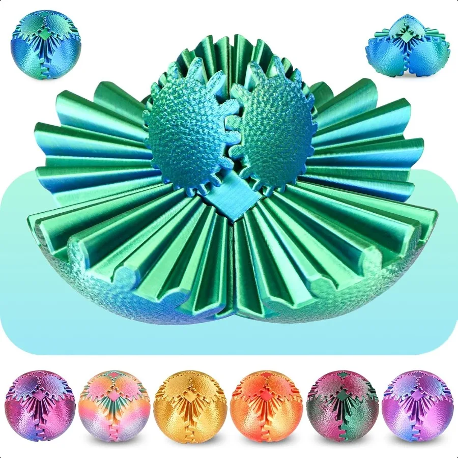 

Gear Ball Fidget Toys Стимпанк Gear Sphere Str Relief для взрослых Забавный подарок на день рождения с 3D принтом на Рождество Белый слон
