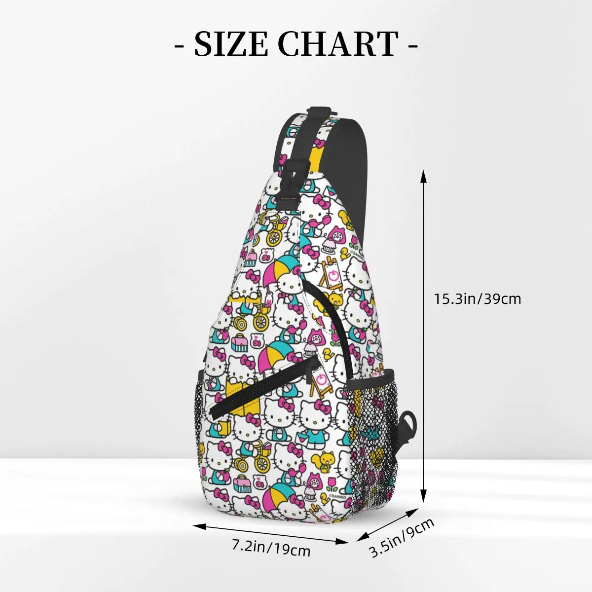 Benutzerdefinierte Hello Kitty Cartoon Schulter Umhängetasche Brust Rucksack für Radfahren Schulter Brust Taschen Sling Bag Schulter Rucksack