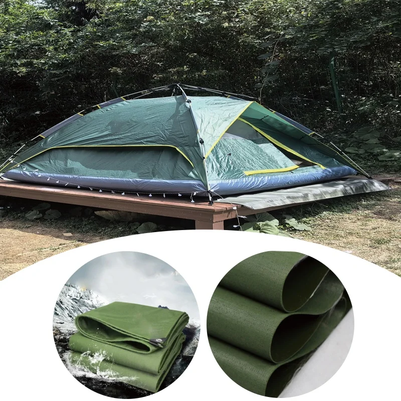Army Green Single Sided Coated Canvas Ultra Thick Material Isolate UV Rays Waterproof Leak Proof Tent