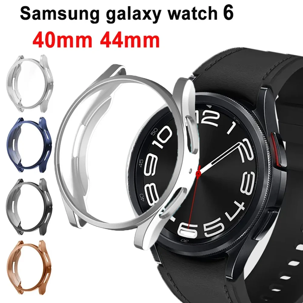 TPU Case for Samsung Galaxy watch 6 44mm Plated Tempered Screen protector all-around bumper Film Shell Galaxy watch 6 40mm cover