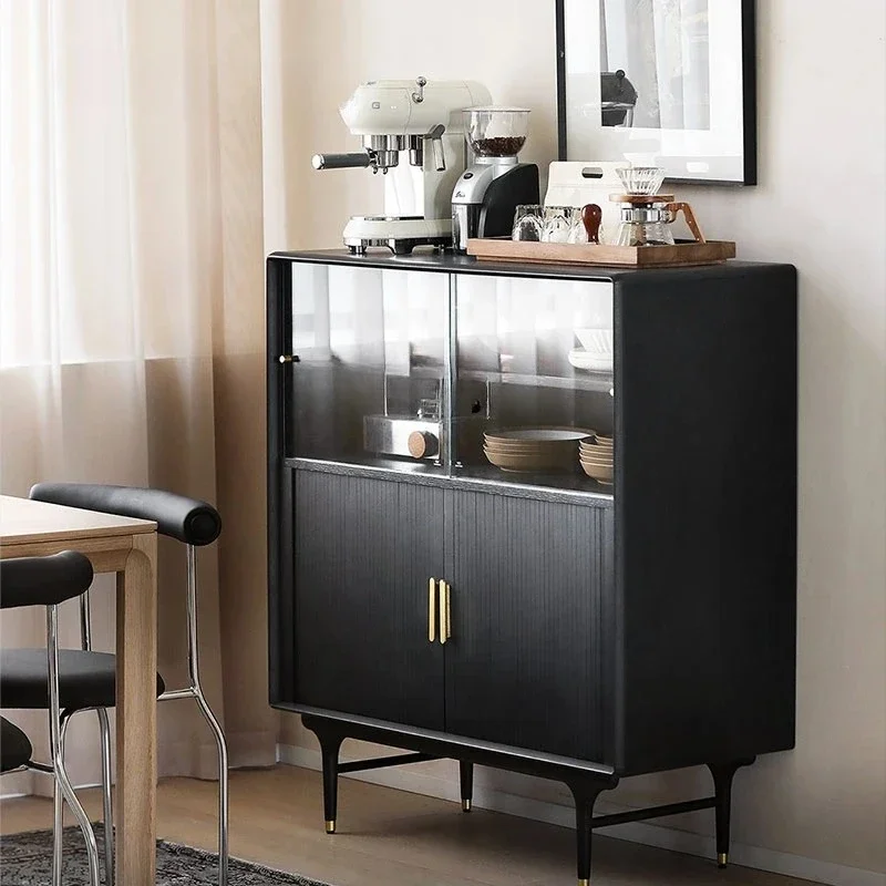 

/Antique Style/Glass Sliding Door Solid Wood Drawer Sideboard Cabinet