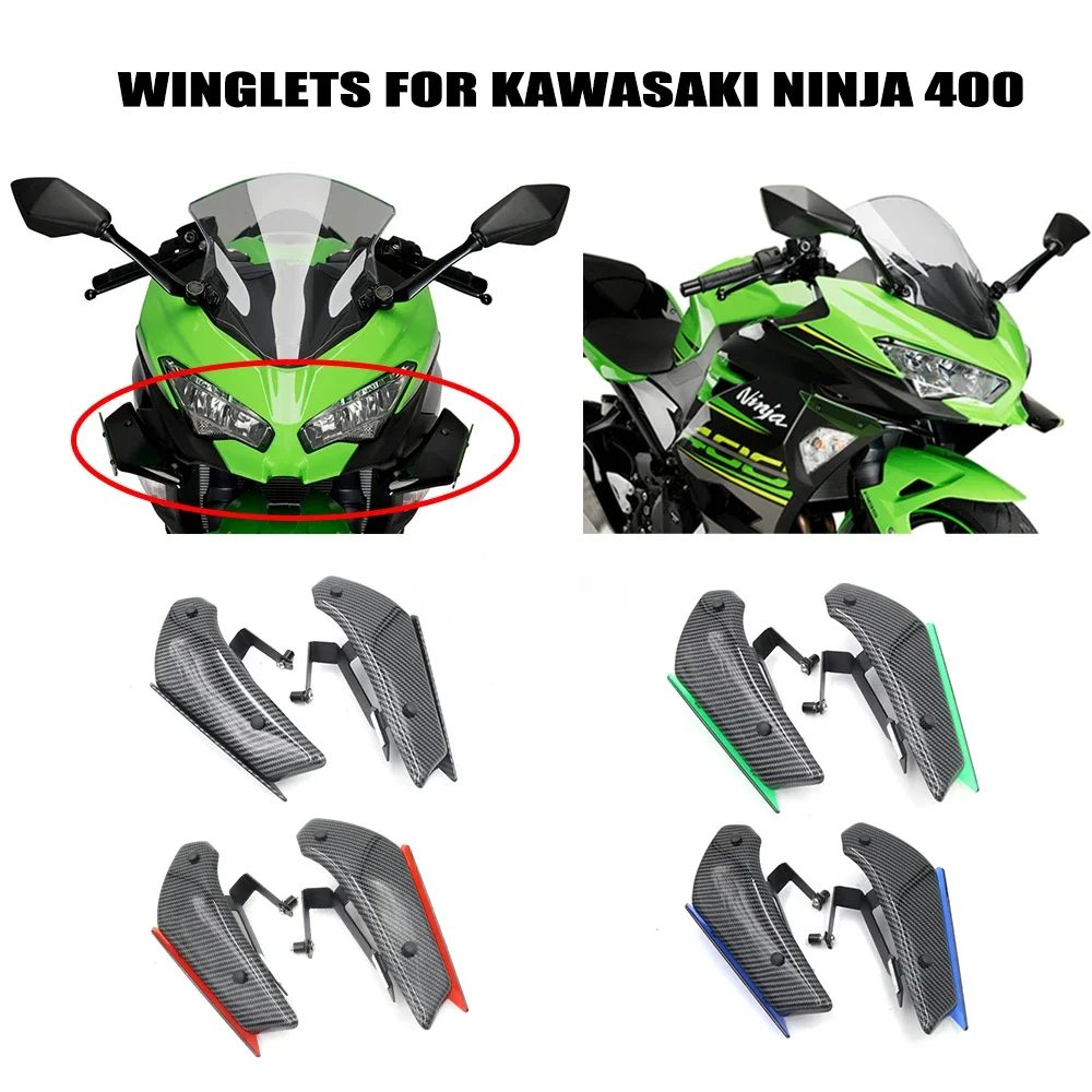 

Motorcycle Carbon Fiber Paint Winglets Windshield For Kawasaki Ninja 400 Ninja400