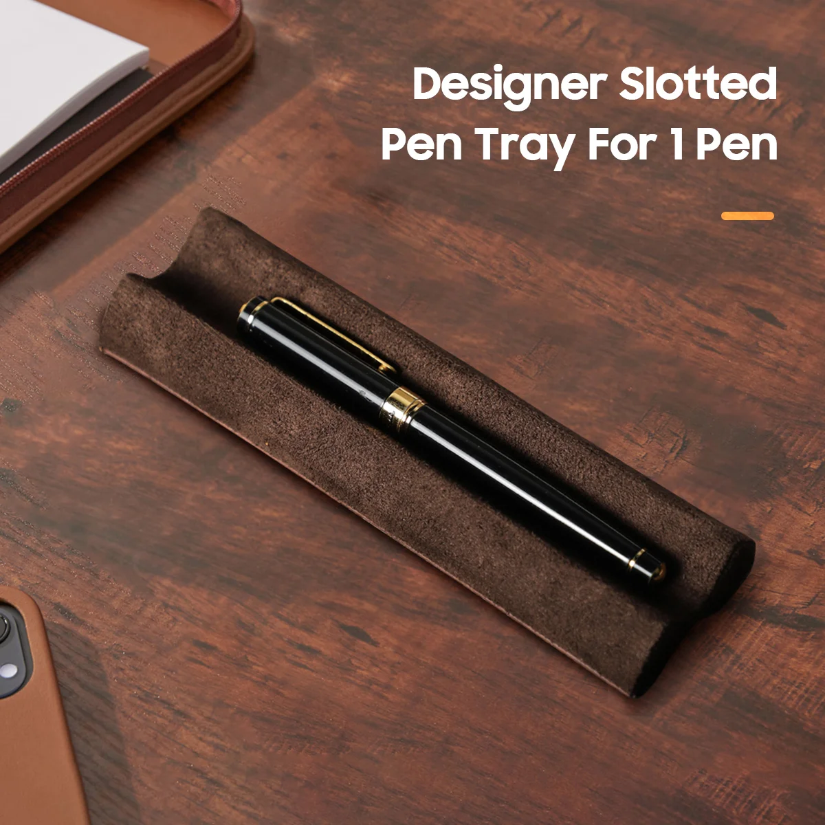 

CONTACT'S FAMILY Leather Pen Tray 1/2/3 Slots Pens Holder Desk Organizer For Pen Stand Desktop Busssines Office Home Decoration