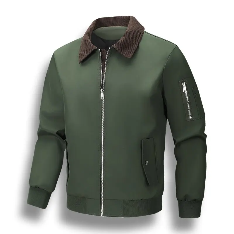 

Autumn and Spring New Fashion Solid Color Retro Sports Workwear Jacket Men's Loose Comfortable Plus Size High Quality Outerwear