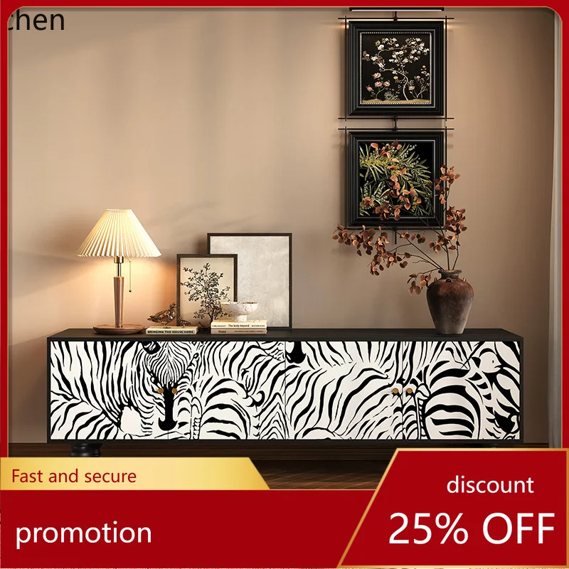 

ZML Solid Wood Abstract Art Storage Cabinet Integrated Living Room Bedroom Display Floor Cabinet