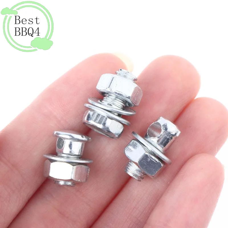 

(BBQ4)10PC Bicycle Brake Bean Line Sliver Durable Iron Clamps Hold Line Fastening Screws Pull Wire Fixing Bicycle Accessory