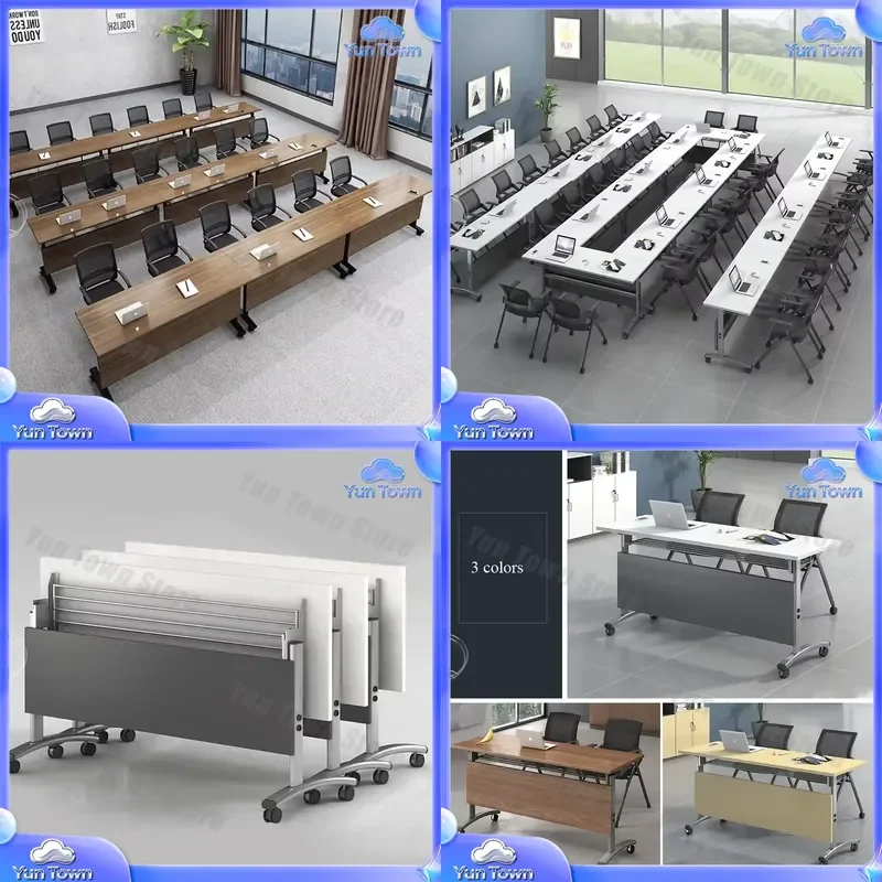 for 2026 modern folding table for meeting room training school conference office executive computer desk foldable with drawer
