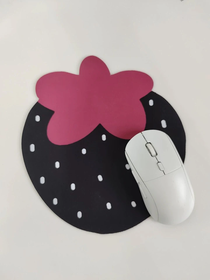 Personalized High Aesthetic Value Strawberry Black Pink Mouse Pad Small Size Female Office Desk Mat High-end Portable Mats Thick