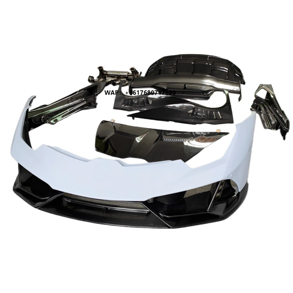 Body Kit Hood Mudguard Rear Spoiler Upgrade for  LP610 Hot Selling EVO Style Semi Carbon Fiber Front and Rear Bumpers