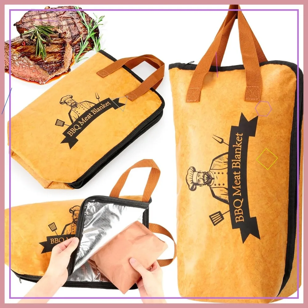 

Insulated Meat Resting Bag for BBQ, Wide Mouth Design Fits Large Brisket, Turkey, Pork Shoulders - Reusable & Easy Clean