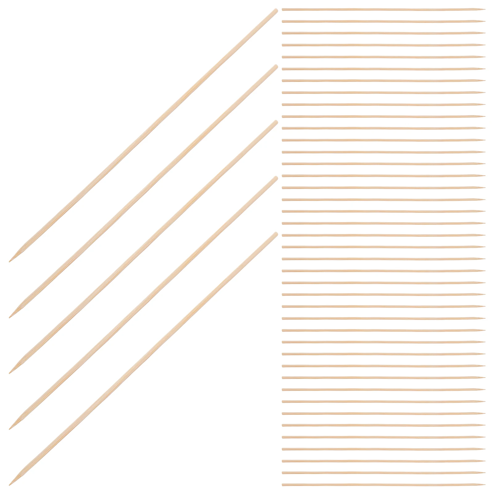 

100Pcs Bbq Wooden Skewers Bamboo Sticks for Grilling Meat Seafood Vegetables Firm Grip No Slipping Smooth Finish Outdoor