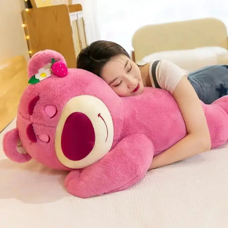 MINISO Crouching style Lotso Bear Plush Toys Festival Holiday Gift Homdecor Sofa Plush PillowStuffed Dolls Birthday Gift For Kid