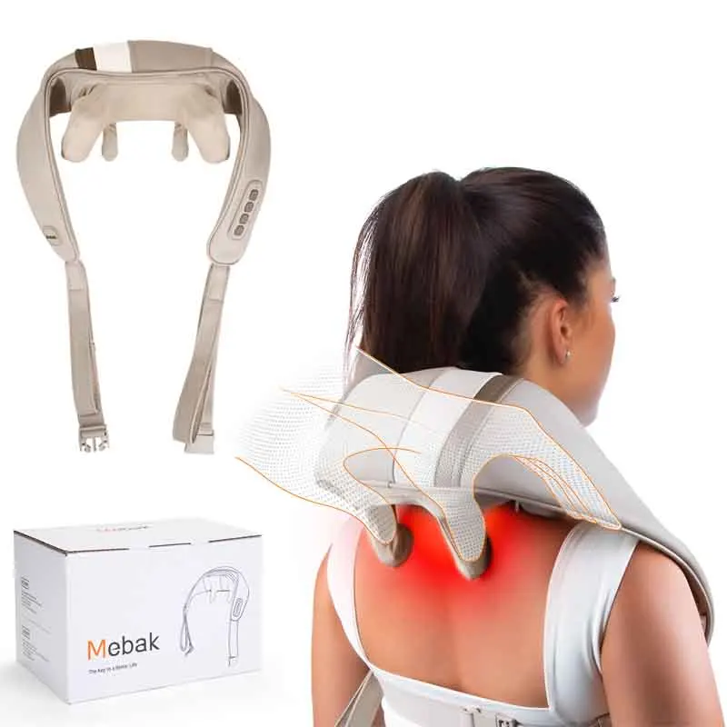 Mebak n1cervical Massage gerät elektrisches Nacken massage gerät Kissen 4d kneten heiße Kompresse Muskel entspannende Massage Schal Instrument