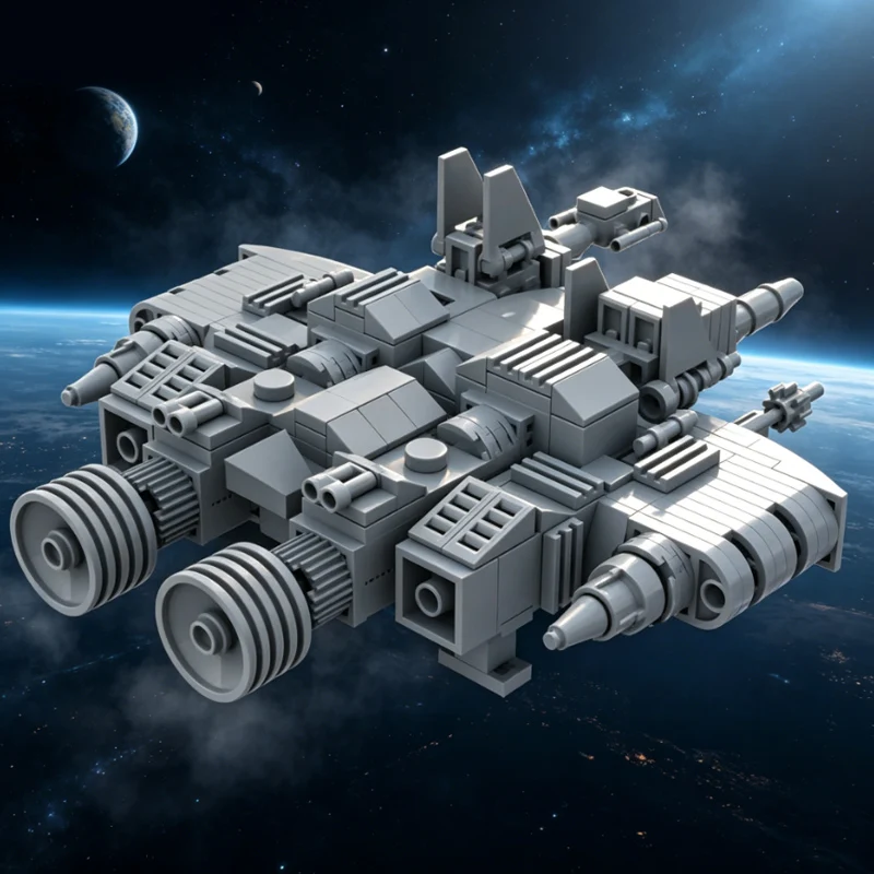 

Popular Movie Model MOC Building Bricks Sci-fi Grey Spaceship Modular Technology Gifts Holiday Assemble Children Toys Suit