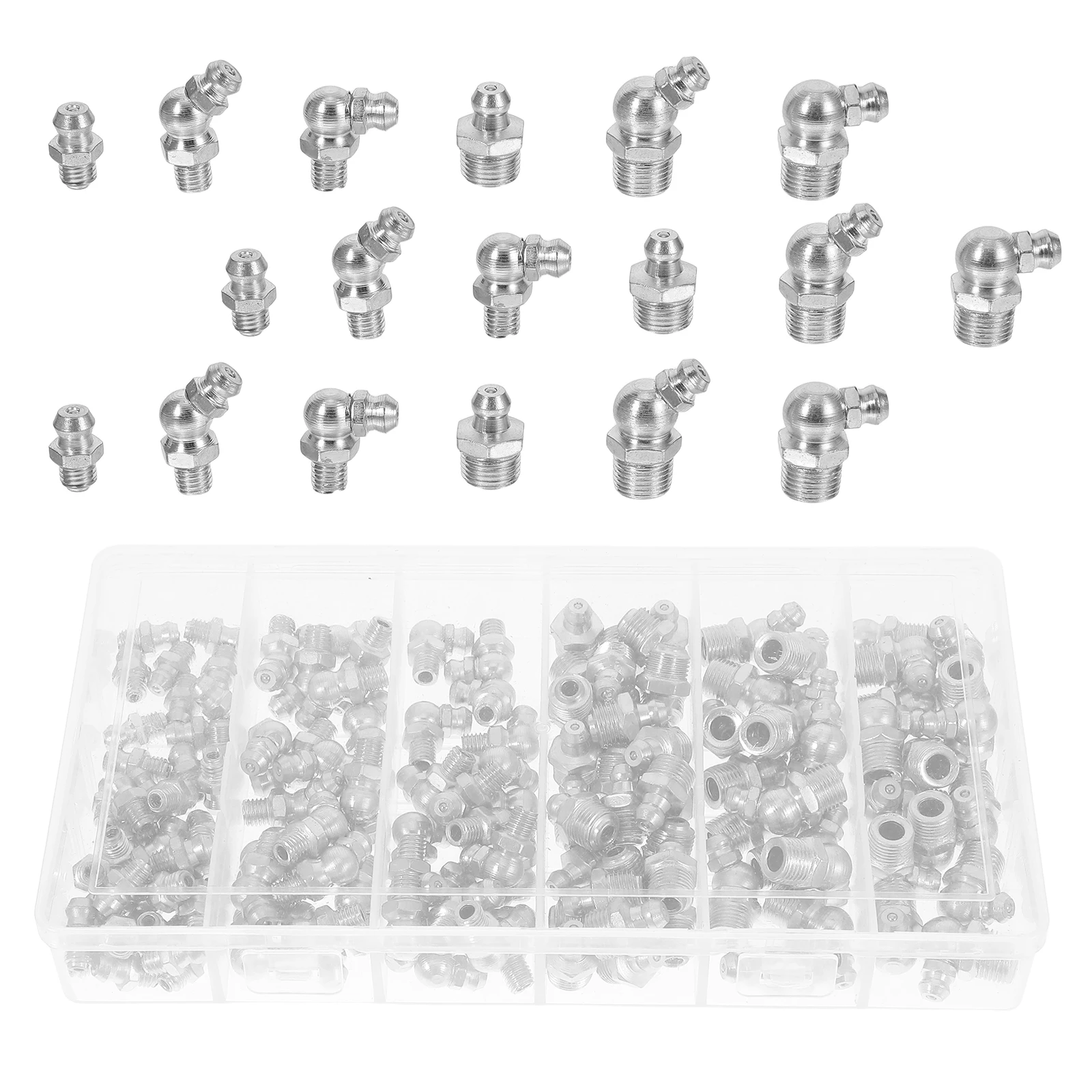 

1 set Grease Fittings Kit High Carbon Steel Hydraulic Metric Assortment Boxed Tools Automotive Machinery Lubrication Engine