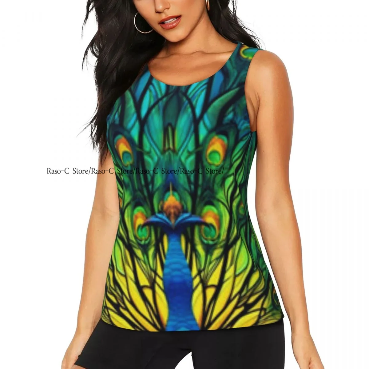 

Women Sport tank Tops Loose Yoga Tops Quick Dry Workout Sport Tops Abstract Fractal Psychedelic Art Yoga Shirt