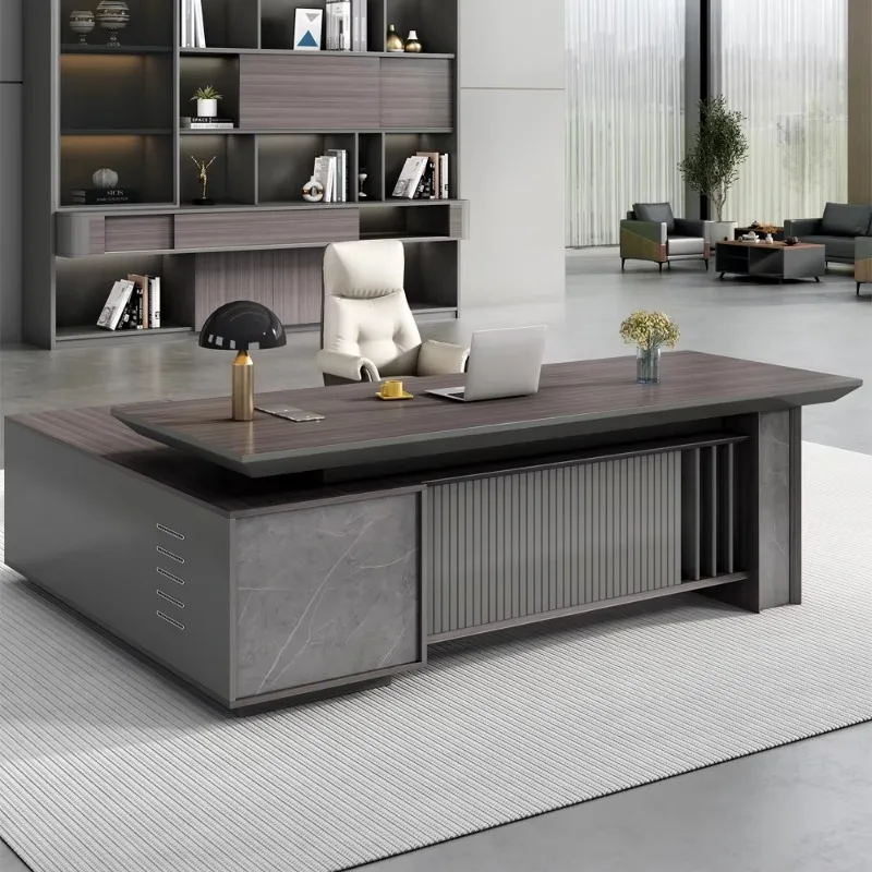 مخصص بالجملة الحديثة على شكل حرف L مكتب تنفيذي أبيض رسمت خشبي الرئيس التنفيذي/طاولة مدير لتكنولوجيا المكتب رئيس الجدول #1