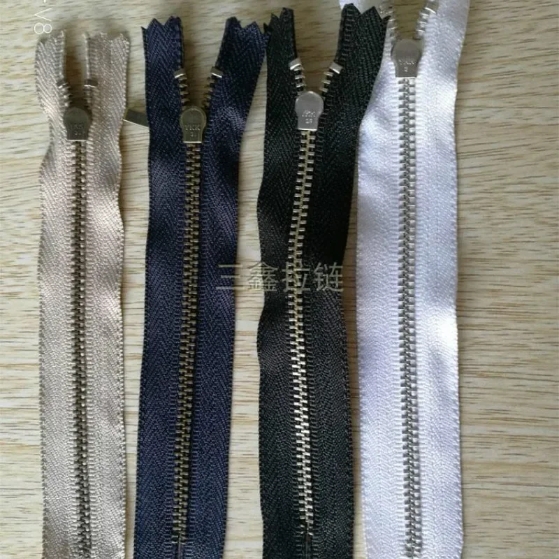 50 Pcs/lot Vintage Ykk Metal Zipper Black White Blue Close End for Bag Boot Pocket Sewing Accessories Wholesale