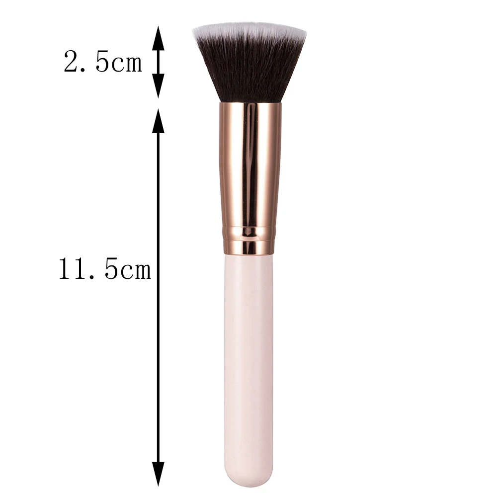 Luxury Champagne Makeup Brushes Flat Top Foundation Brush Large Face Brush Repair Brush Contour Brush for Liquid Cream Powder