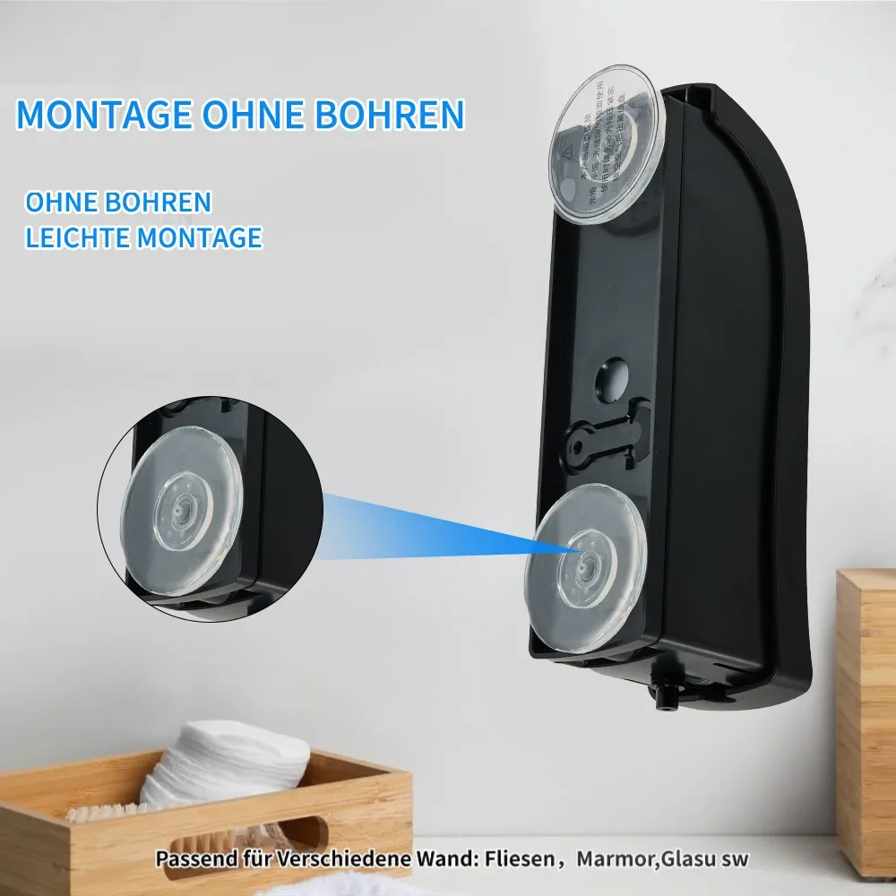 

300 мл неперфорированный дозатор мыла на присоске для ванной комнаты, дозатор геля для душа, шампунь для геля и воды