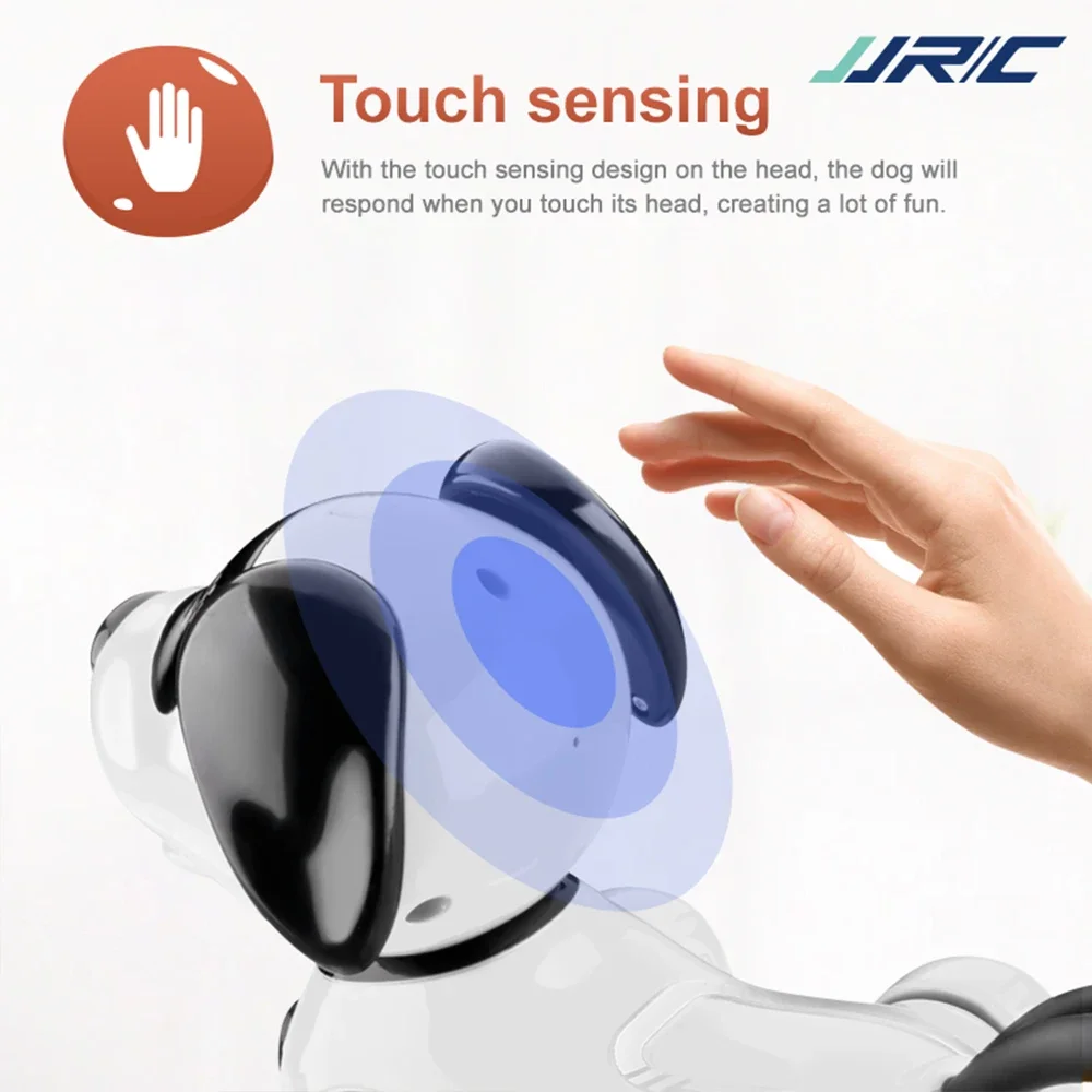 JJRC Funny RC Robot Electronic Dog Stunt Dog Touch-sense Music Song Walking Dancing Animal Robot Dog for Boy Girls Children Toys