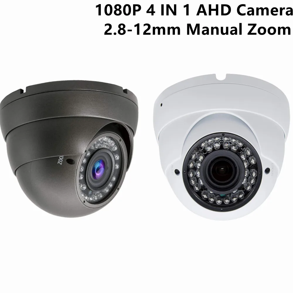 1080P Dome Security Camera 4in1 TVI/CVI/AHD/CVBS CCTV Surveillance Security Camera 2.8-12mm Manual Lens IR Night Vision