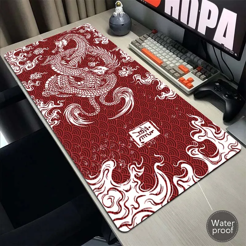 

HD Print Dragon Extended Mouse Pad For Gamer Setup Gaming Mousepad 900x400mm Laptop Keyboard Pads Pc Rubber Waterproof Desk Mat