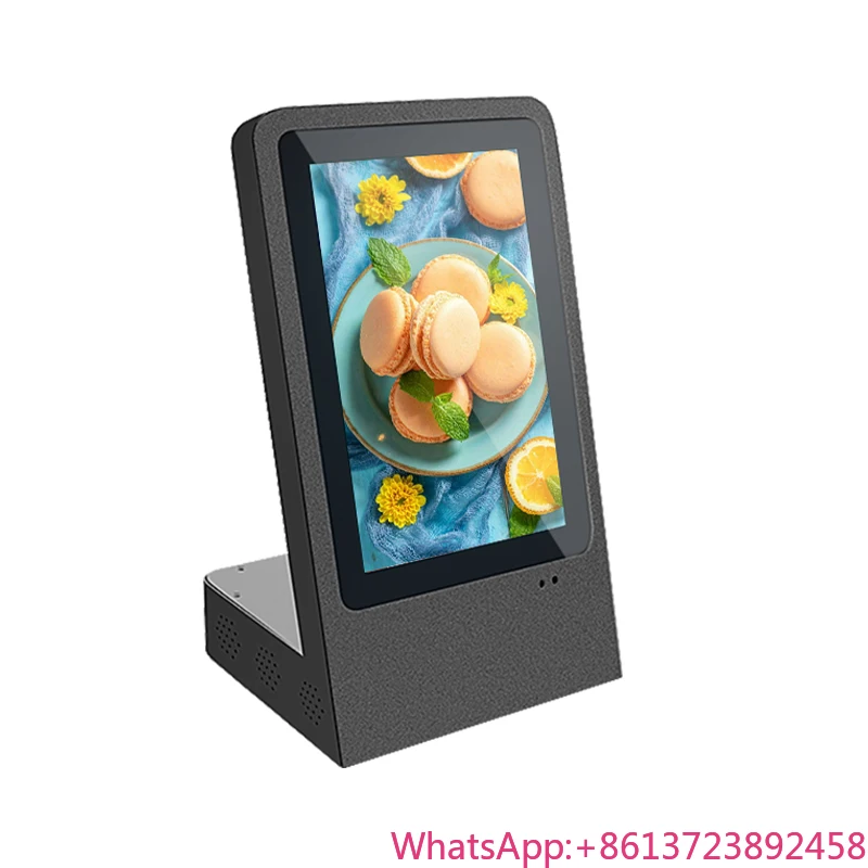 

10.1" Compact Digital Advertising Player - Tabletop/Desk Mount Mini Display Screen for Restaurant Menu, Retail Promotion