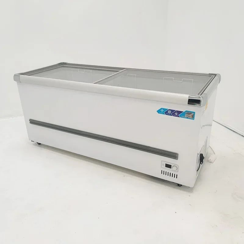 #for top open showcase deep freezer glass door chest freezer commercial display freezer