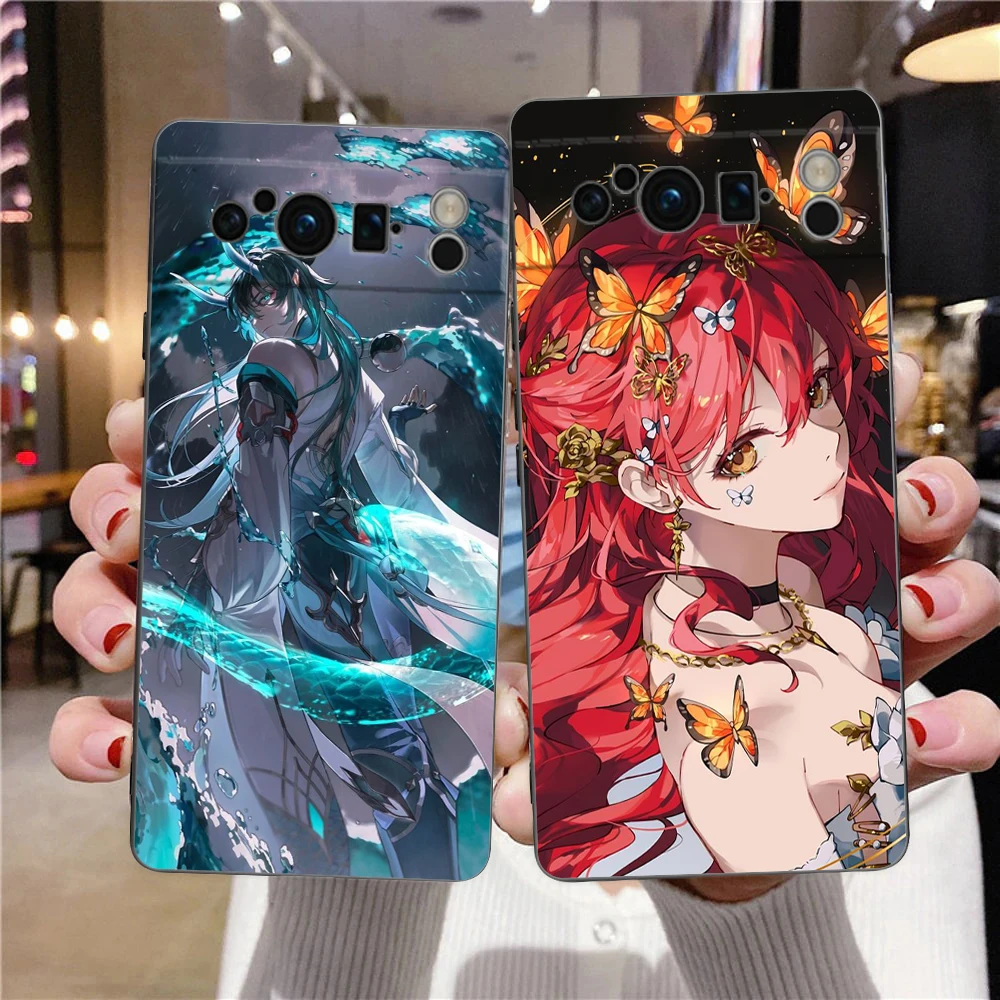 Honkai Star Rail Gepard Bronya Phone Case For Google Pixel 8 7 6 Pro 6A 7A 5G Soft Silicone Shockproof TPU Black Cover Fundas