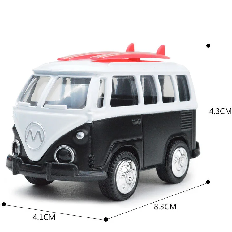 Bus l'inventaire version Q pour enfants, voiture jouet en alliage, son et lumière, modèle à dos côtelé, cadeau de collection, dessin animé, 1:36