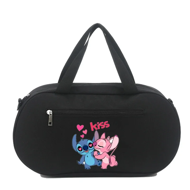 Disney Anime Lilo & Stitch Crossbody Bag Kids Cartoon Stitch Sports Shoulder Bag Girl Portable Large Capacity Storage Travel Bag