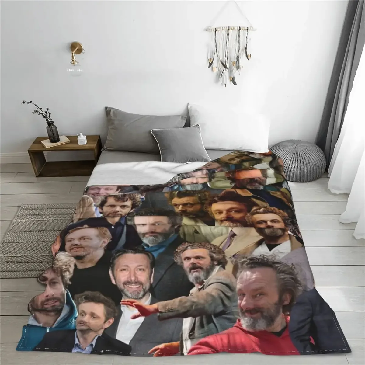 مايكل شين بطانية كولاج كلاسيكية مريحة ، بطانيات ورمي ديكور منزلي ، مخمل رقيق خفيف الوزن لغرفة النوم #3