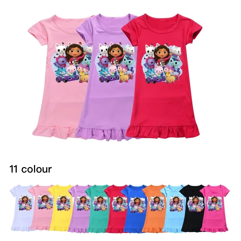 

Summer Gabby's Dollhouse Girl Cute Nightgown Kids Cartoon Gabby Cats Pajamas Dress For Teen Girl Night Dress Baby Nightdress