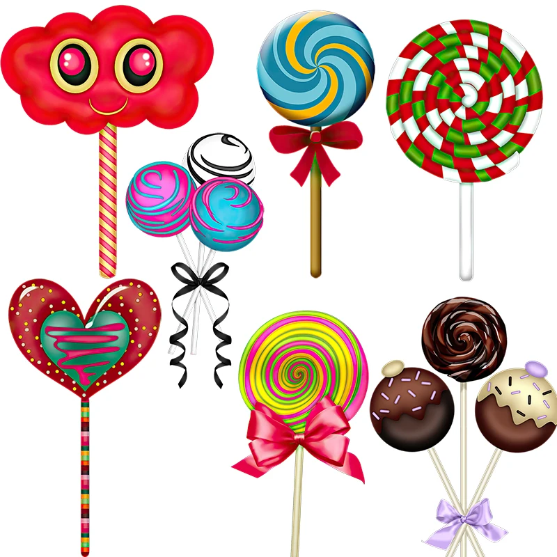 CHT25 Lovely Colorful Lollipop Festival Celebration Decoration Birthday Party Decal Kitchen Decoration