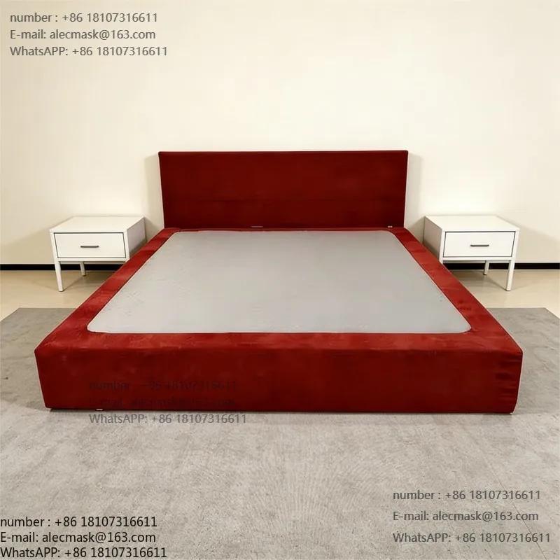 

Compressed high-density foam mattress set with soft bed frame, Velcro wall-mounted headboard, and washable bedspread