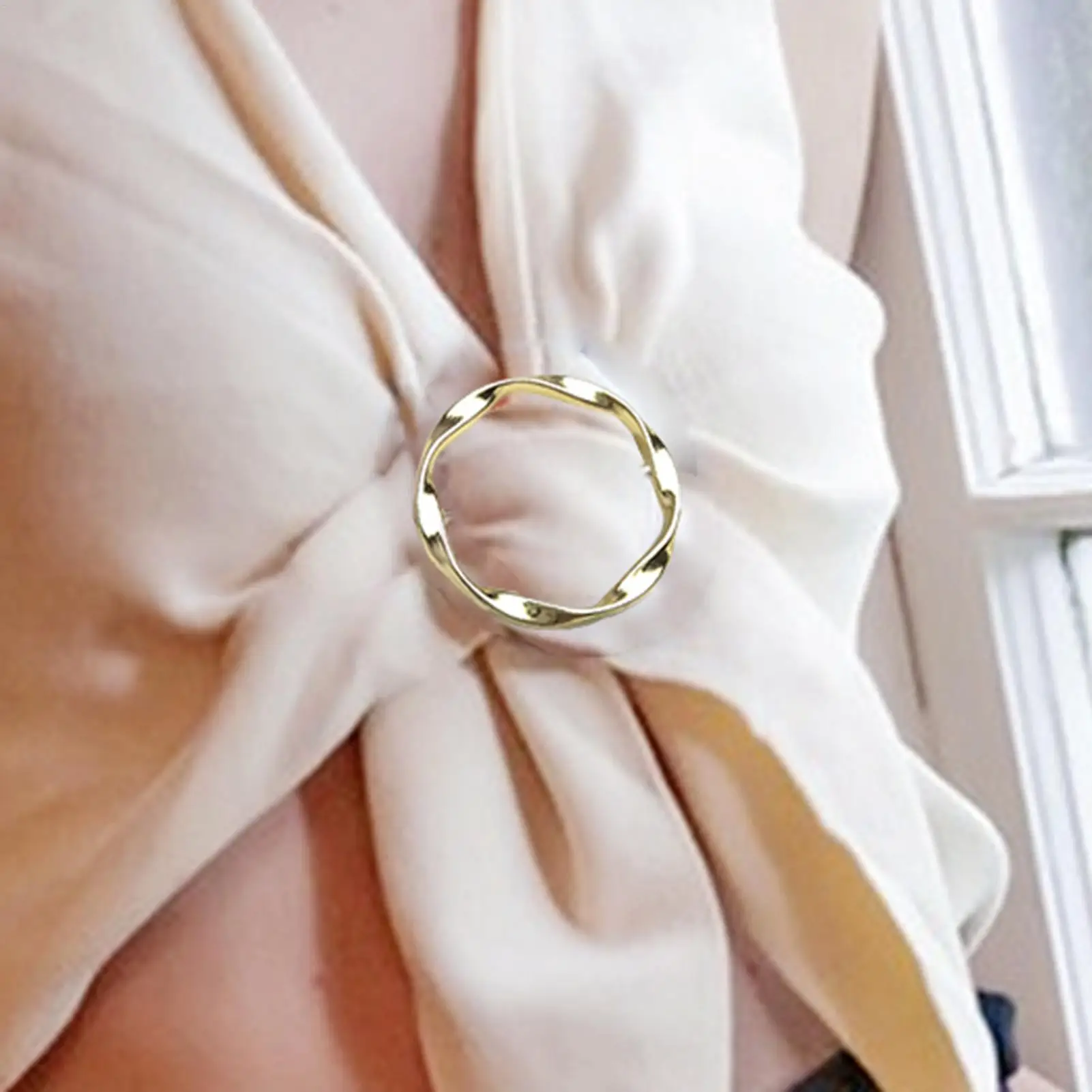 Metal Ring Waist Button Scarf Button Fashion Corner Hem Waist Knotted Brooches Women T-shirt Fixed Buckle Girl Decor