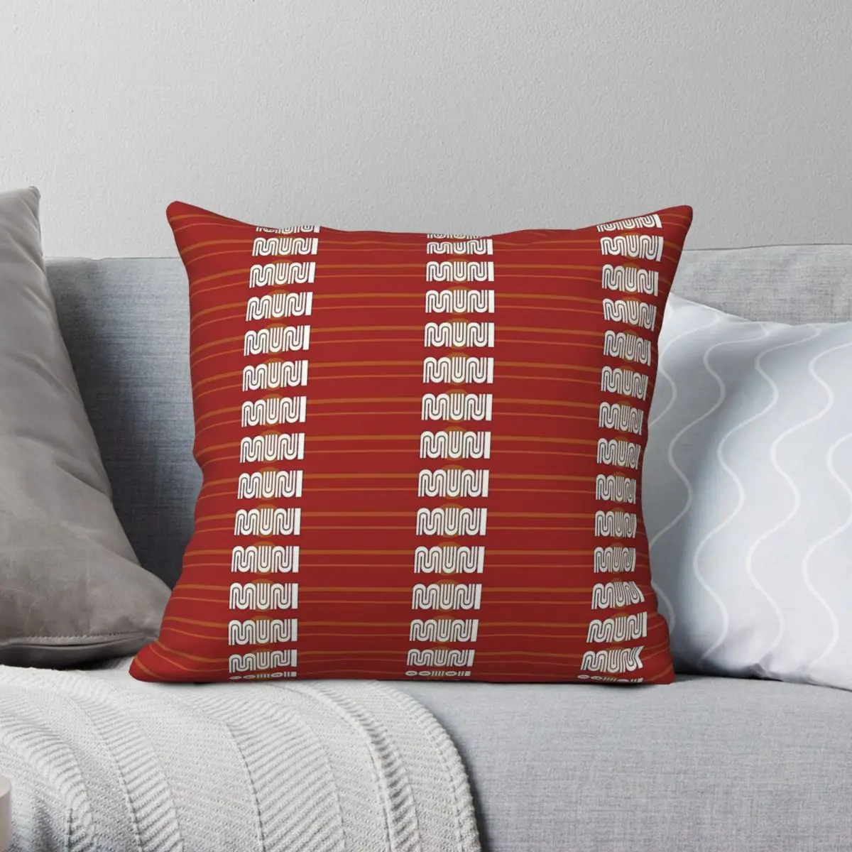 San Francisco Municipal Railroad Square Pillowcase Polyester Linen Velvet Creative Zip Decor Pillow Case Room Cushion Case 45x45