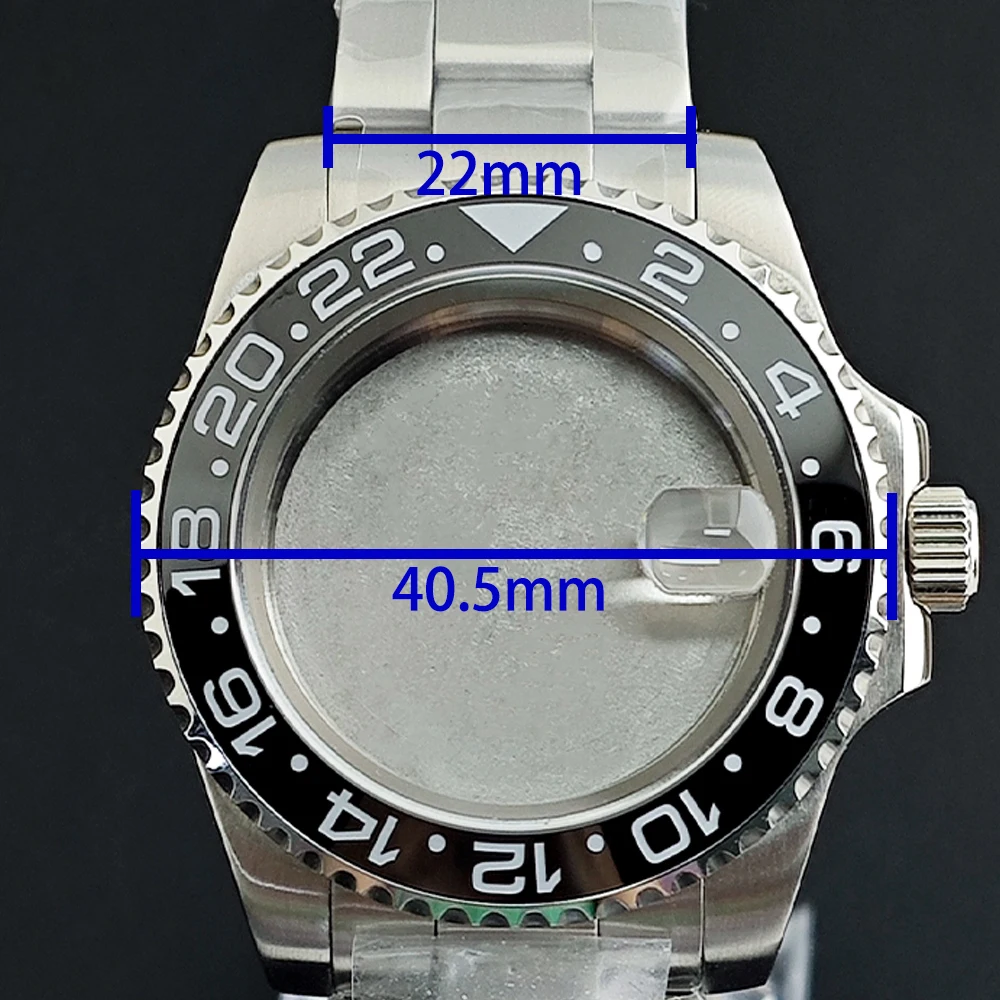 40.5mm Case Steel Watch Box Silvery Gold Rose gold Case Fit NH35 NH36 Movement/Hands/Dail Accessories Sapphire Glass 22mm Band