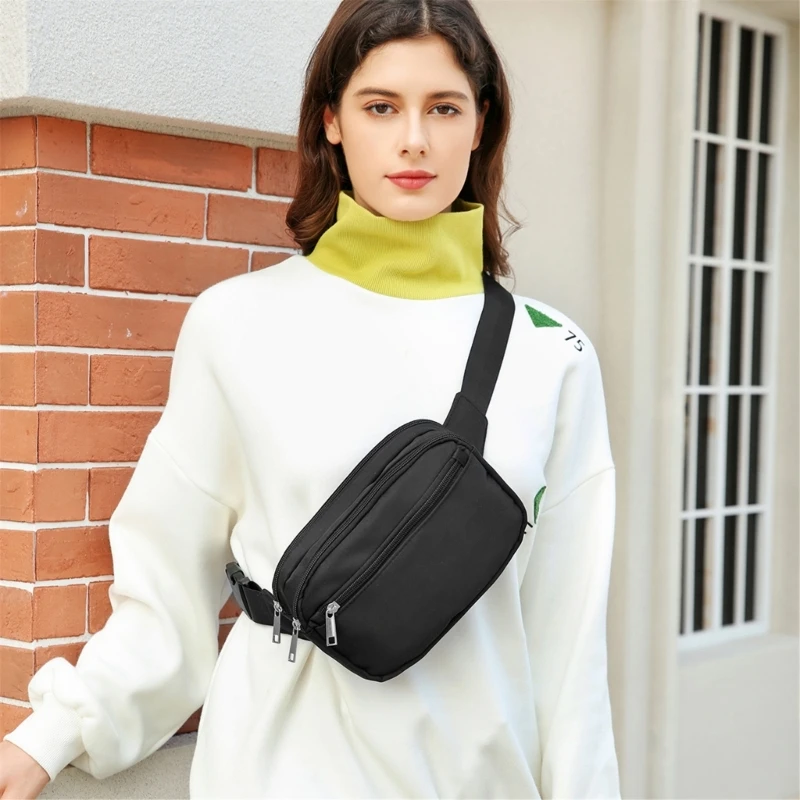 Stylish and Practical Canvas Waist Pack Crossbody Bag Sling Chest Purse for Outdoor Activities and Traveling