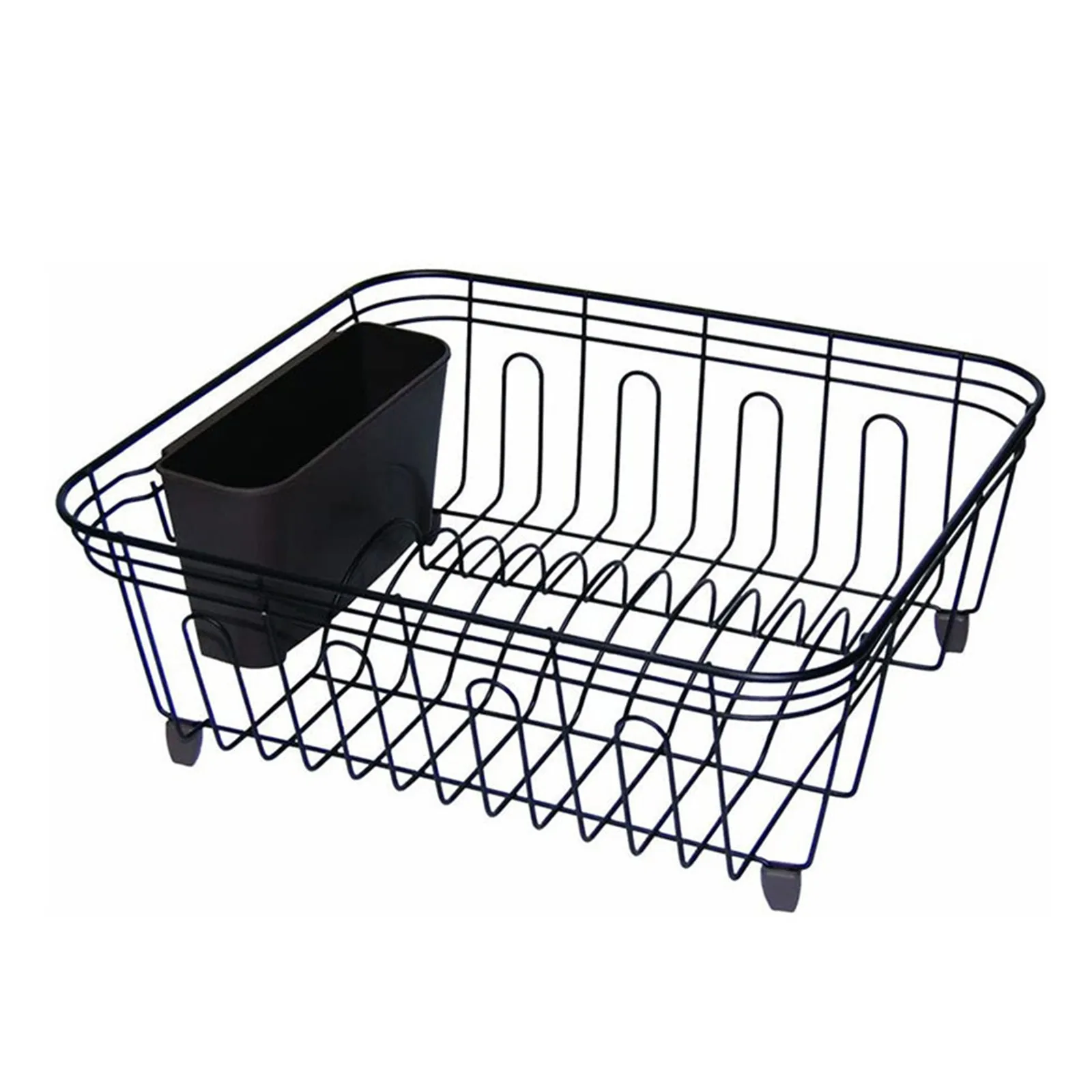 Black Twin Dish Drainer Stainless Steel Dish Storage Rack Table Large Capacity Dish Drainer Kitchen Storage Tools