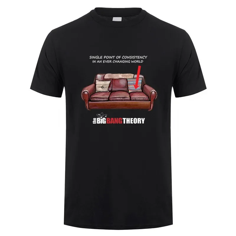 Funny Tshirt Printed T-Shirt graphic oversized harajuku men clothing cotton The Big Theory Sheldon Cooper Sofa Bang T Shirt  tee