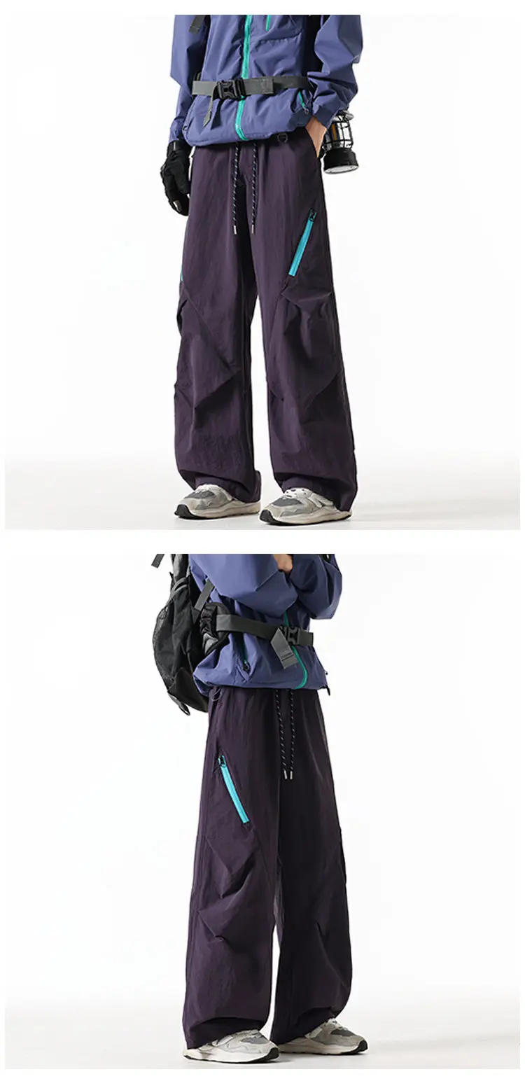 2026 Neue Unisex Winddichte & Wasserdichte Outdoor-Wanderhose mit Seitenreißverschluss-Design Wasserabweisende Winddichte Techwear-Hose – Detail 11