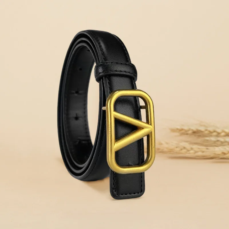 طقم مكون من قطعتين - فستان نسائي بحزام جلدي فاخر مقاس كبير، حزام بنطال جينز بإبزيم ذهبي، حزام PU متوسط #4