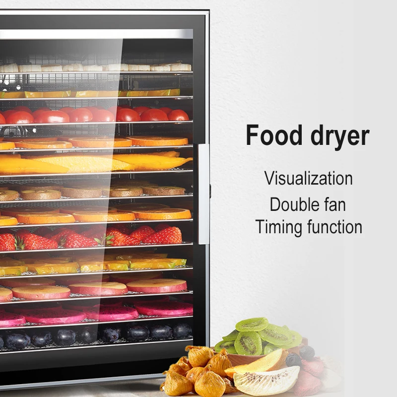 800W 12-Layer Food Dehydrator Commercial Stainless Steel Fruit Drying Machine Vegetables Dried Fruit Meat Drying Machine