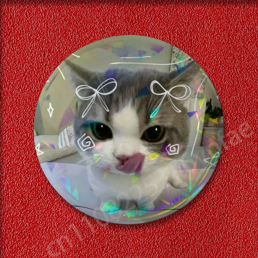 고양이 애완동물 귀여운 재미있는 배지 25mm 32mm 44mm 58mm 75mm 원형 핀 브로치 장식품 기념품 코스프레 선물