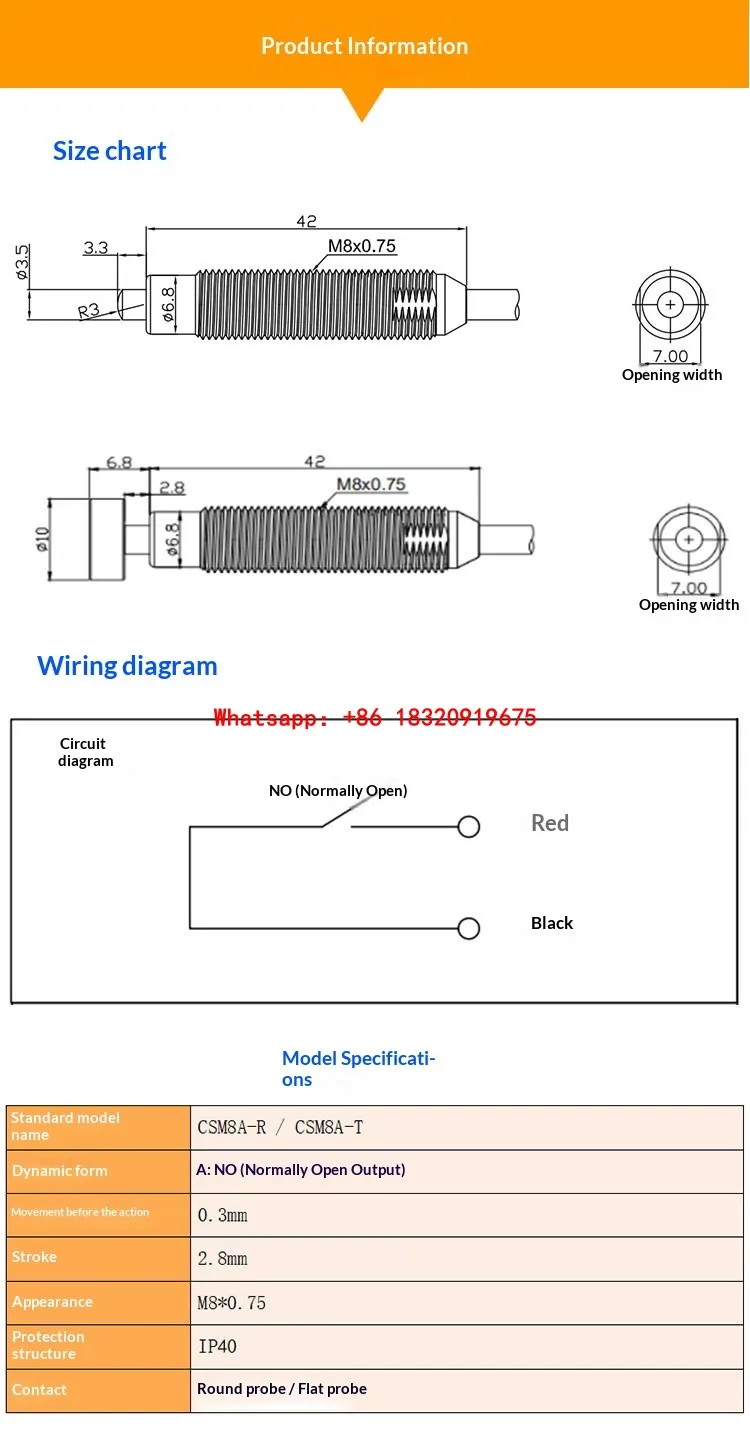 Cyclmotion CNC CSM8A Brake switch contact type precision robot positioning sensor plunger type sensor can replace Medtronic