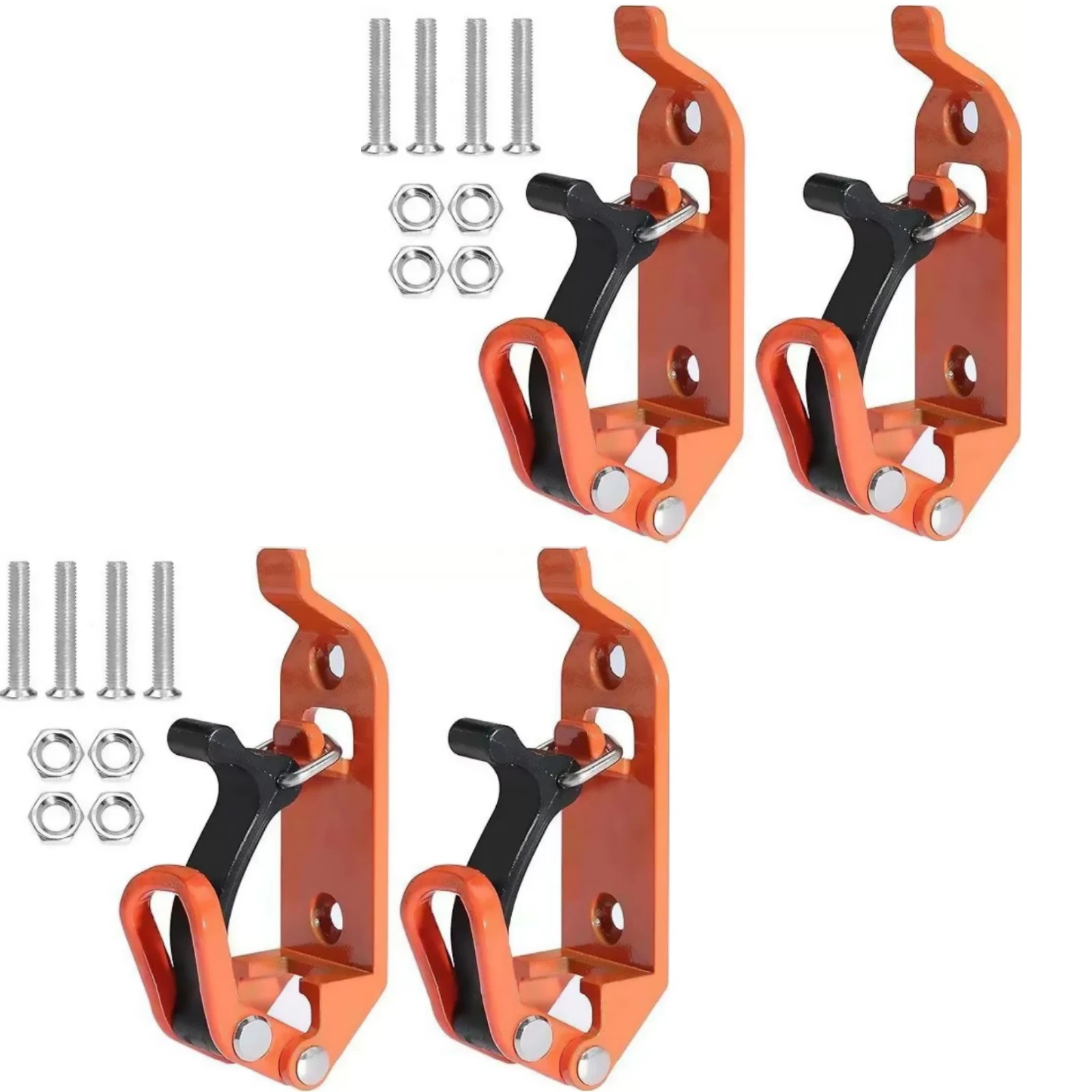 4Pcs/Set Shovel Holder Clamp Quick Release Metal Rubber Clamps Multipurpose Wall Mounting Brackets For Roof Rack Car Accessories