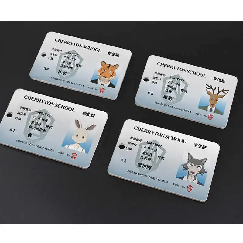 Anime Beastars Card Holder Legoshi Hal Rouis Bill Acrylic Cosplay Student ID Bank Card Case Cover Cartoon Keychain Pendant Gift