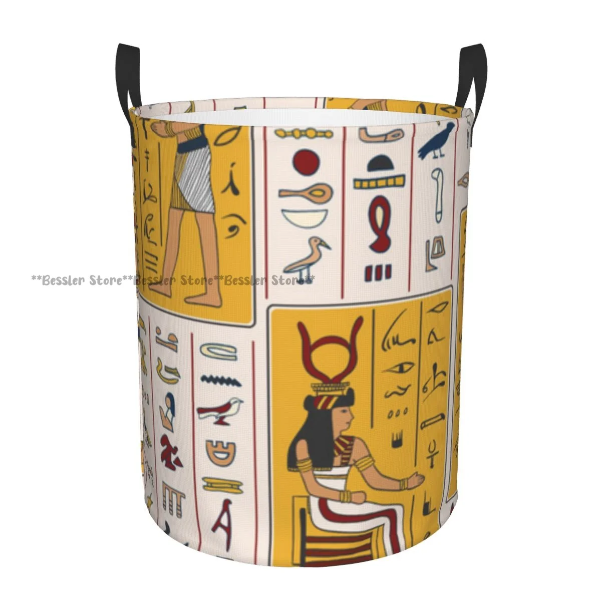 Foldable Laundry Basket for Dirty Clothes Ancient Hieroglyphs Egyptian Gods Storage Hamper Kids and Baby Home Organizer